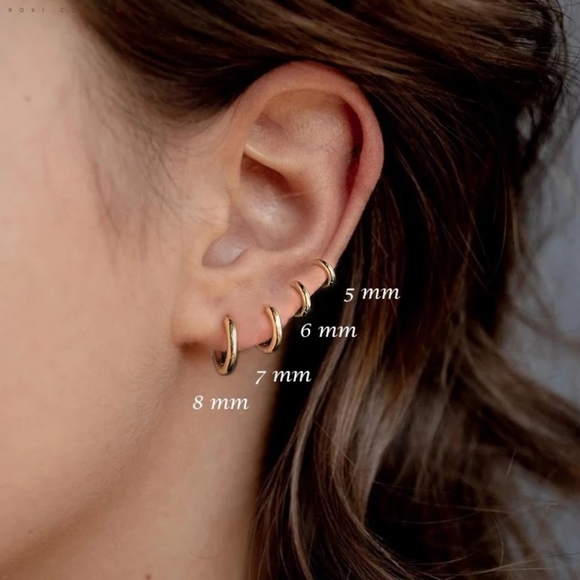 NEW 18k Gold Vermeil Hoop Earrings - Picture 12 of 15